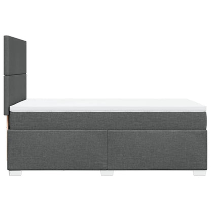 Boxspring met matras stof donkergrijs 90x190 cm