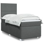 Boxspring 90x190 cm donkergrijs met pocketveringmatras