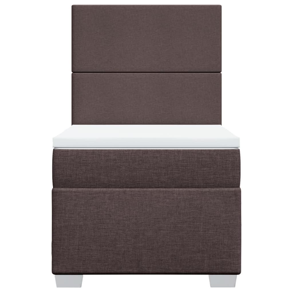 Boxspring met matras stof donkerbruin 90x190 cm
