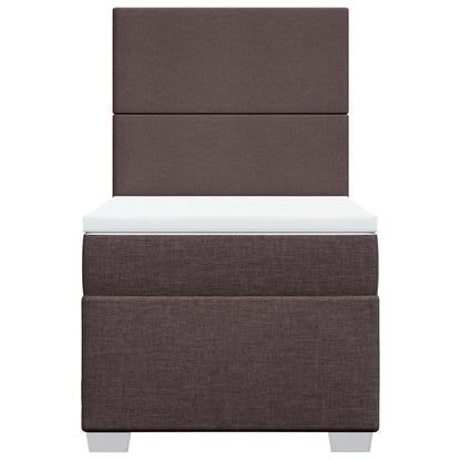 Boxspring met matras stof donkerbruin 90x190 cm