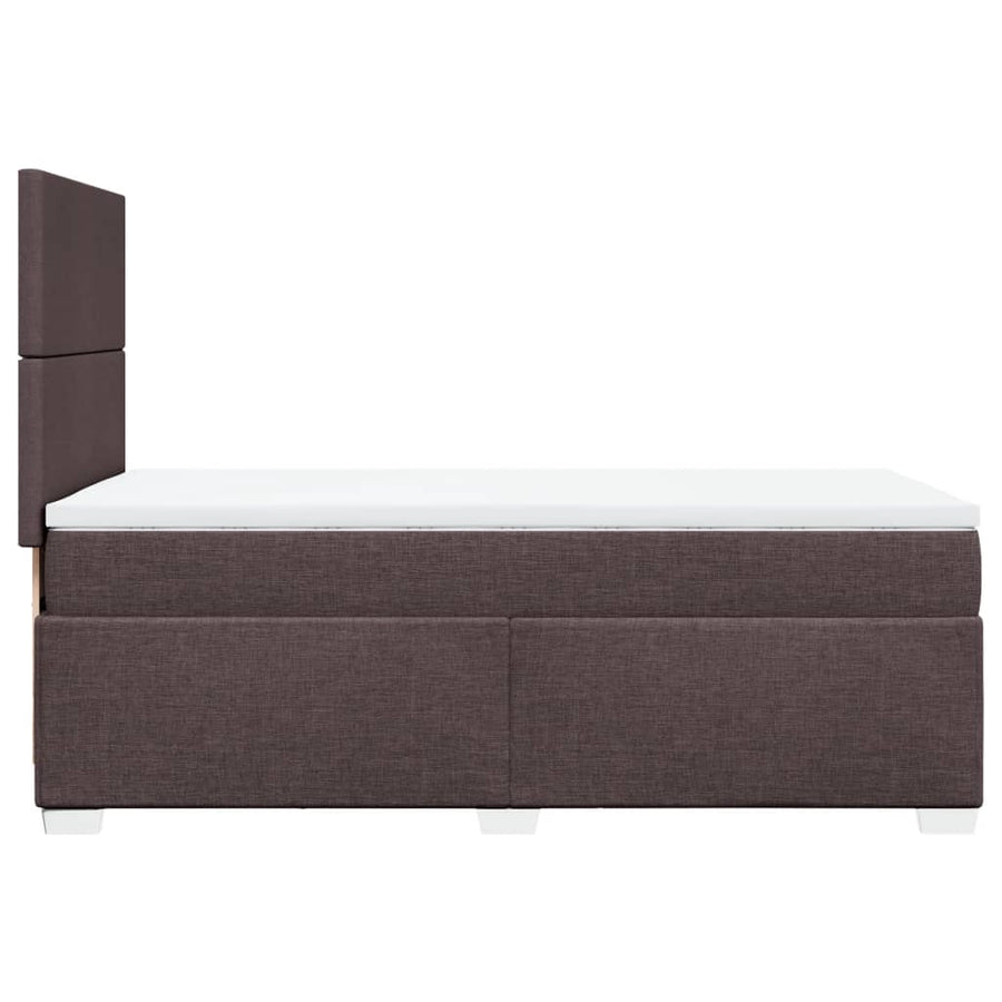 Boxspring met matras stof donkerbruin 90x190 cm
