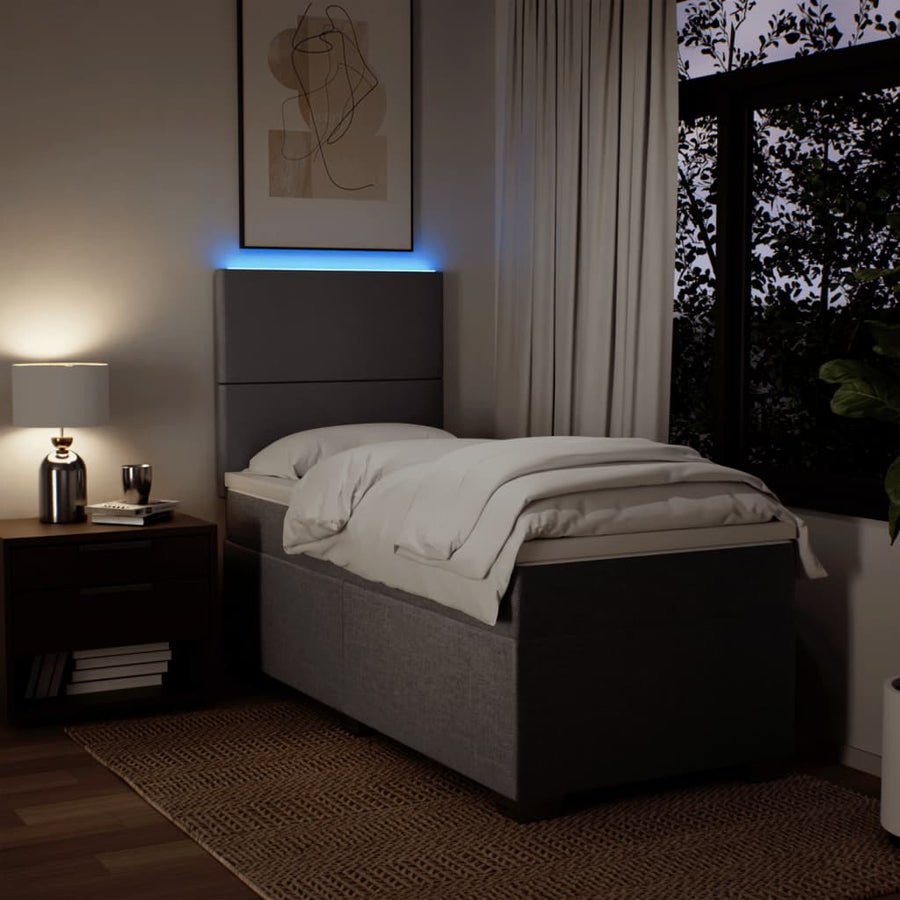 Boxspring met matras stof taupe 90x190 cm