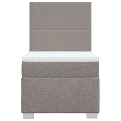 Boxspring met matras stof taupe 90x190 cm