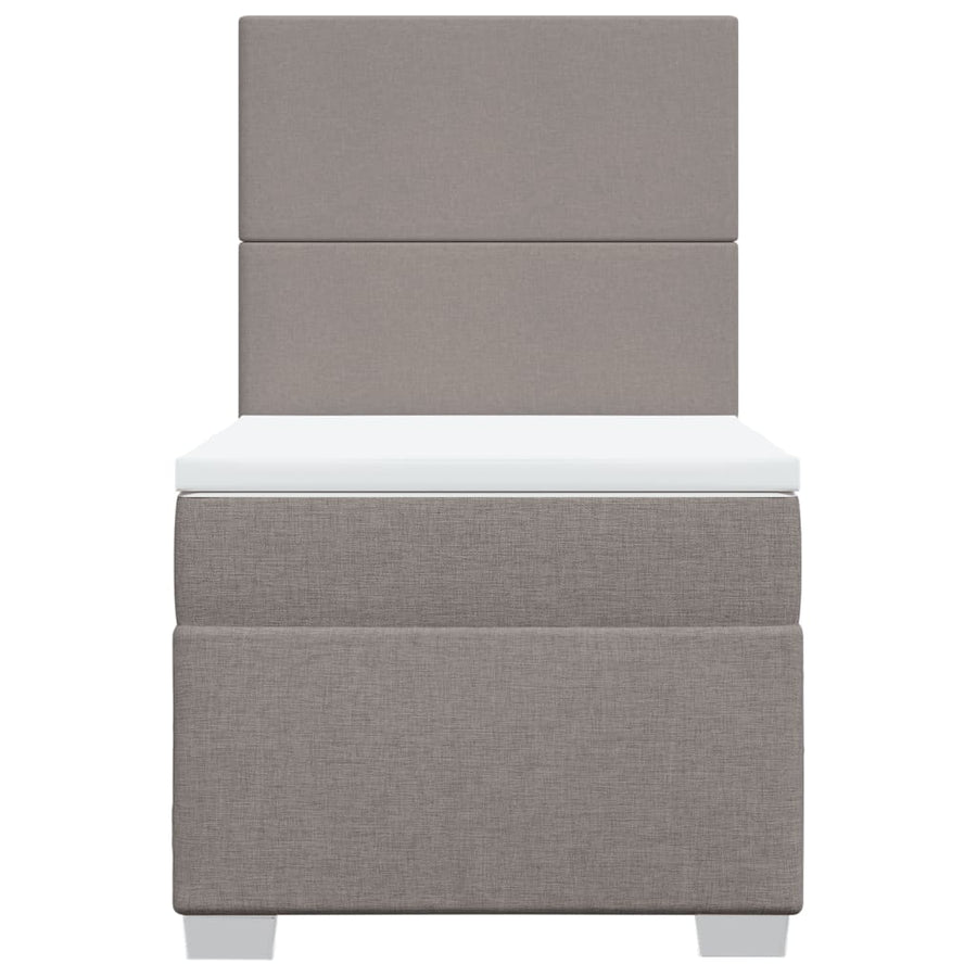 Boxspring met matras stof taupe 90x190 cm