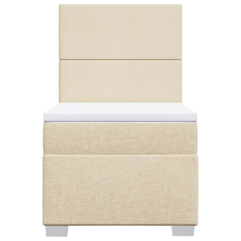 Boxspring met matras stof crèmekleurig 90x190 cm