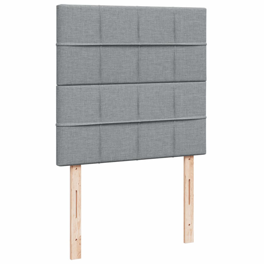Boxspring met matras stof lichtgrijs 90x190 cm