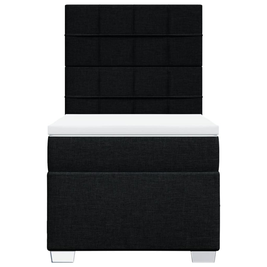 Boxspring met matras stof zwart 90x190 cm
