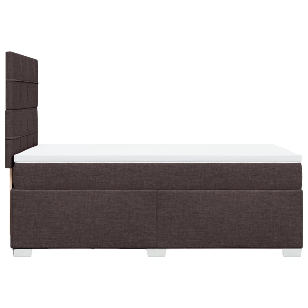 Boxspring met matras stof donkerbruin 90x190 cm