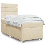 Boxspring crèmekleurig 90x190 cm met matras