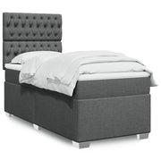 Boxspring 90x190 cm donkergrijs met matras