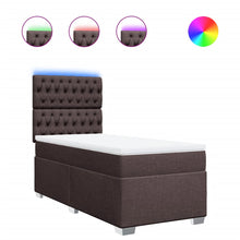 Boxspring met matras stof donkerbruin 90x190 cm