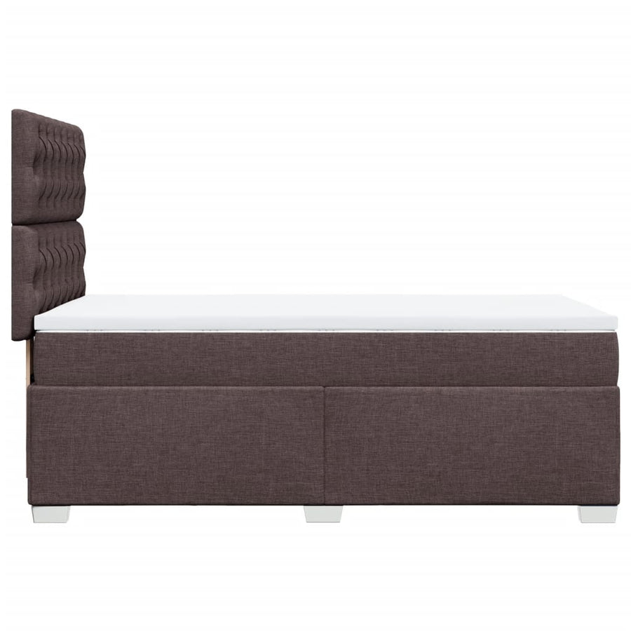 Boxspring met matras stof donkerbruin 90x190 cm