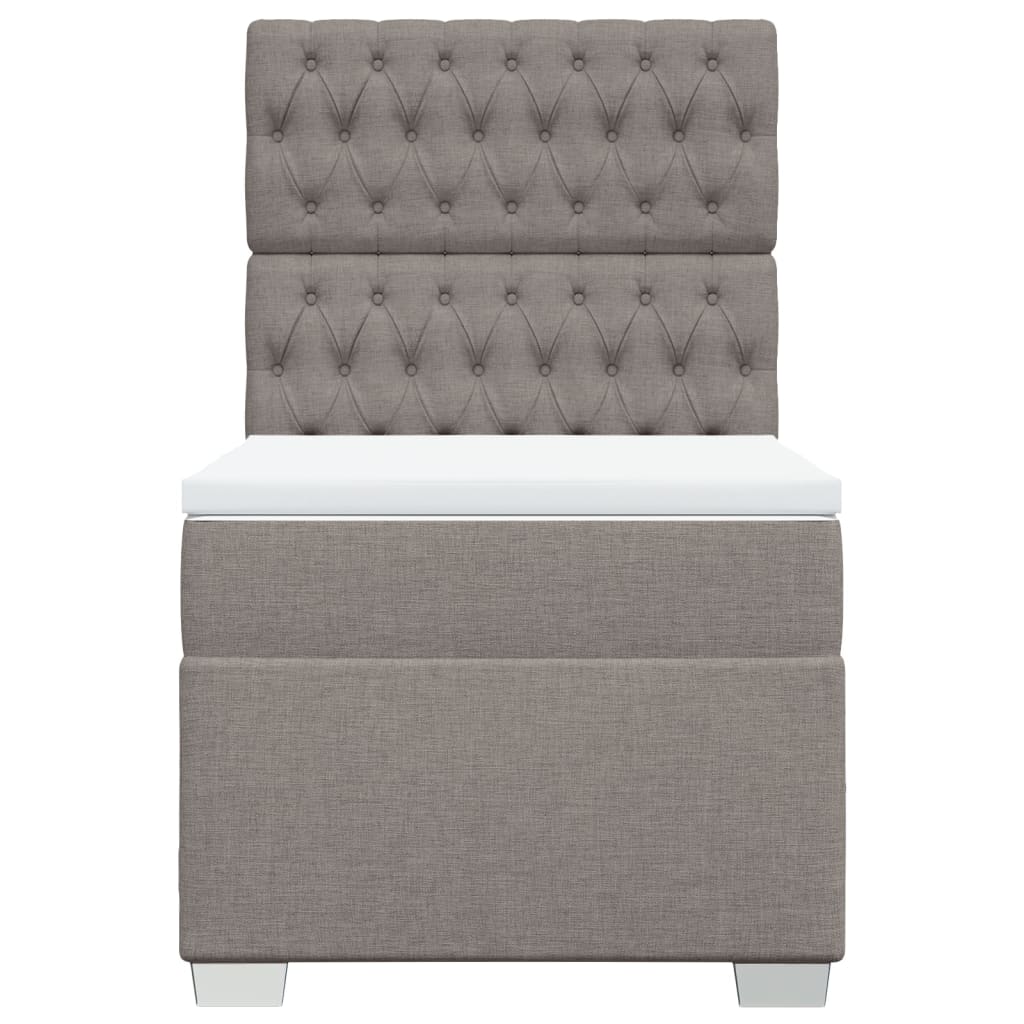 Boxspring met matras stof taupe 90x190 cm