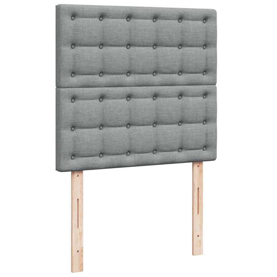 Boxspring met matras stof lichtgrijs 90x190 cm