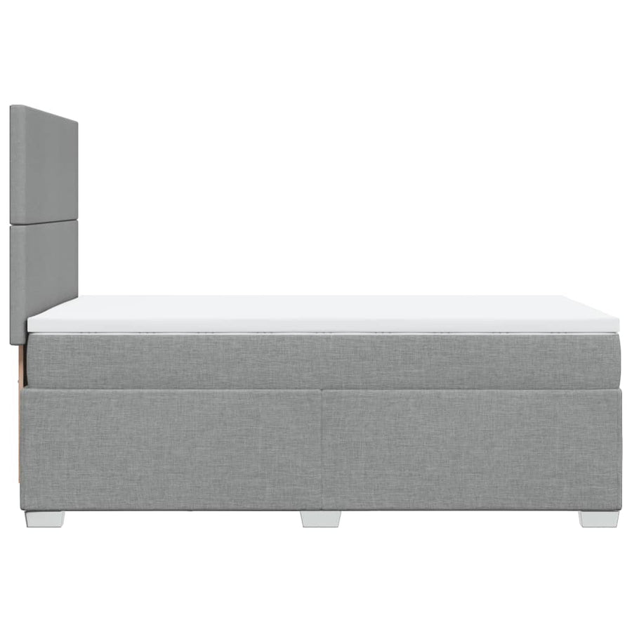 Boxspring met matras stof lichtgrijs 90x200 cm