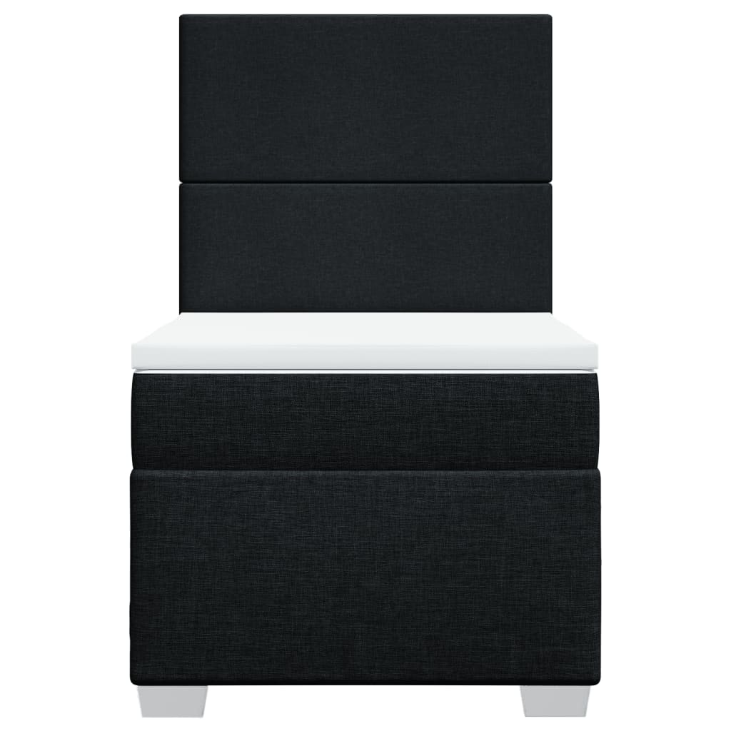 Boxspring met matras stof zwart 90x200 cm