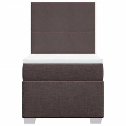 Boxspring met matras stof donkerbruin 90x200 cm