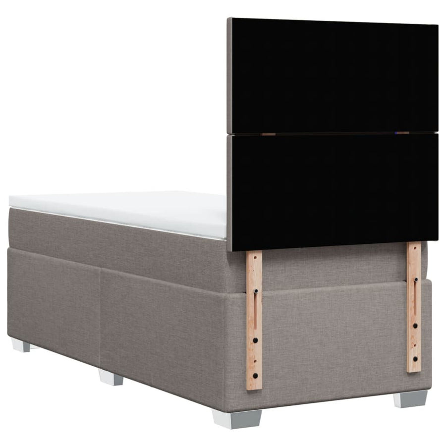 Boxspring met matras stof taupe 90x200 cm