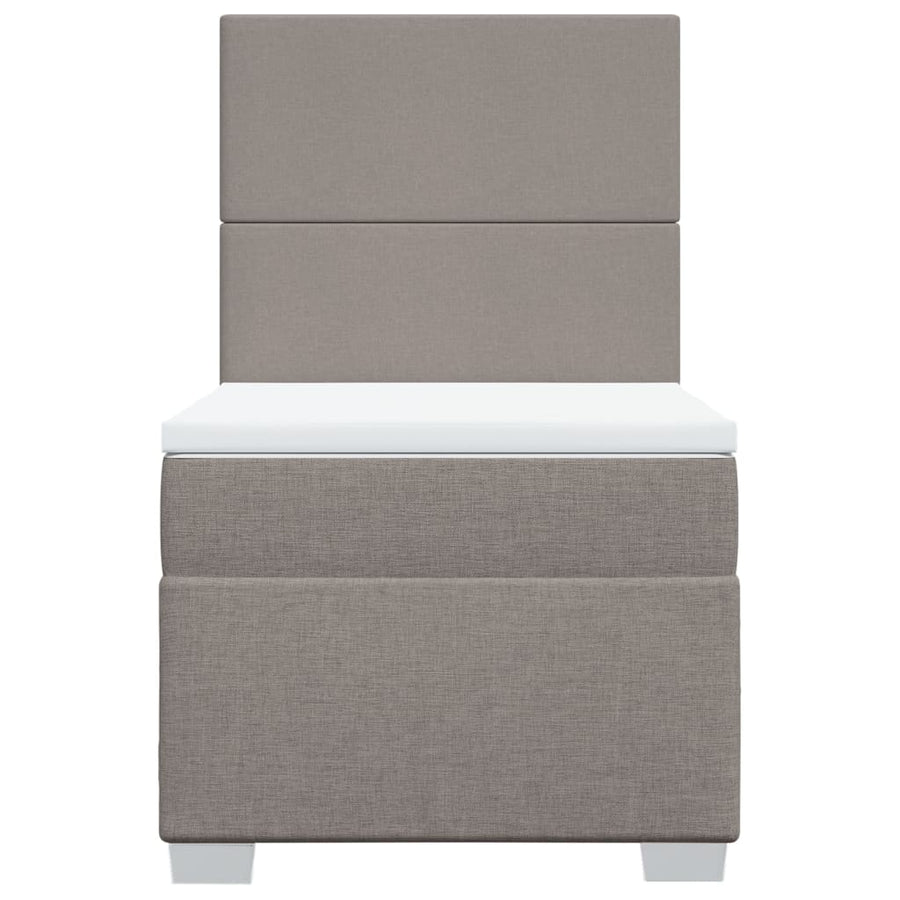 Boxspring met matras stof taupe 90x200 cm