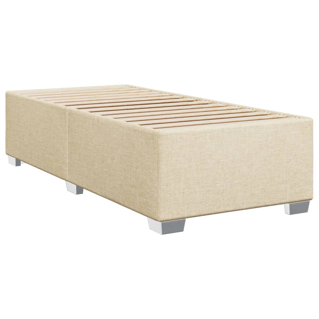 Boxspring met matras stof crèmekleurig 90x200 cm