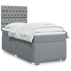 Boxspring 90x200 cm lichtgrijs met pocketveringmatras