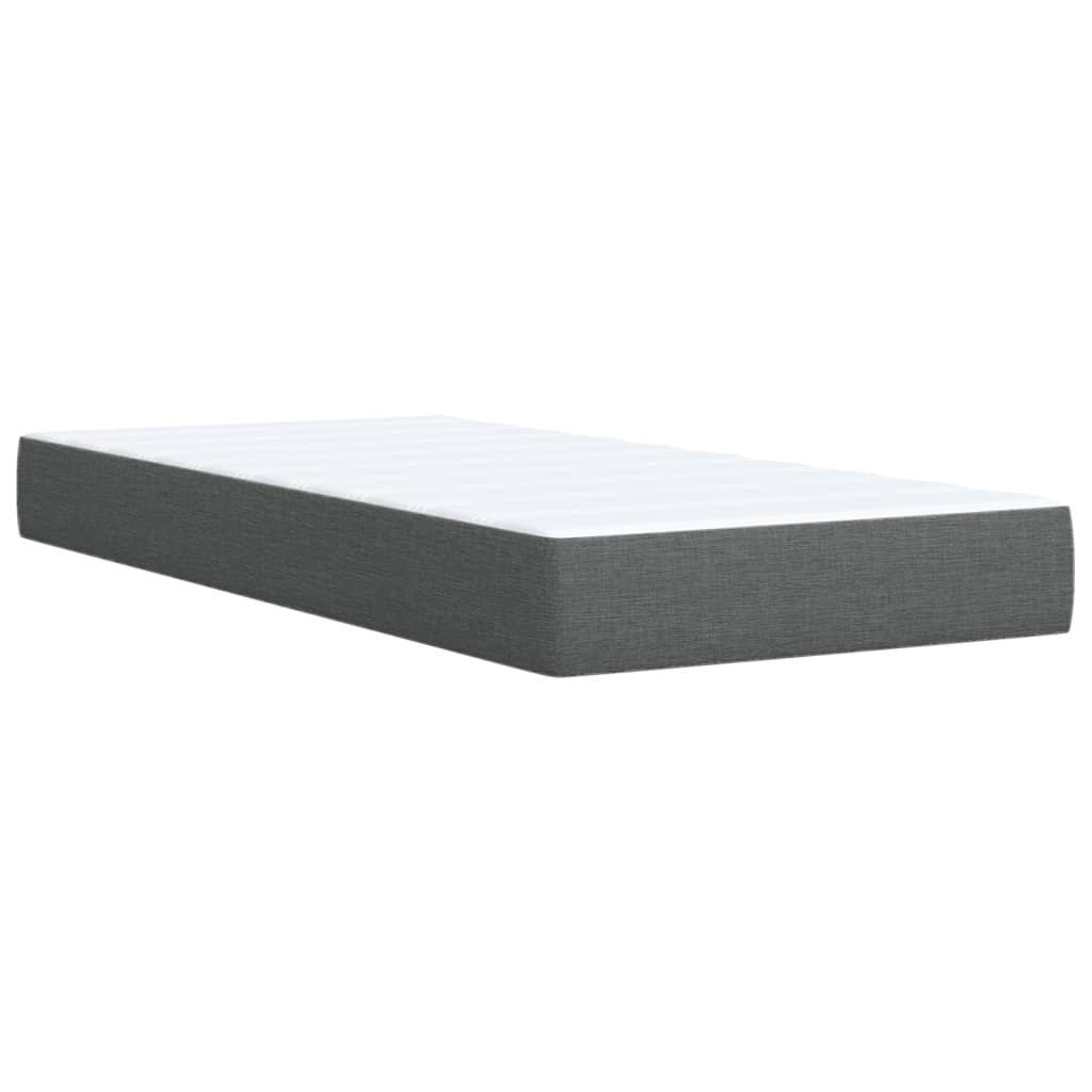 Boxspring met matras stof donkergrijs 90x200 cm