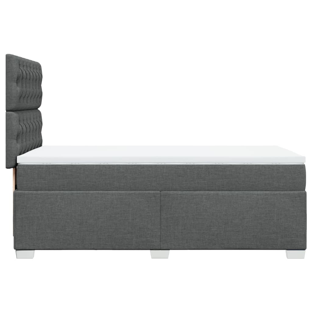 Boxspring met matras stof donkergrijs 90x200 cm