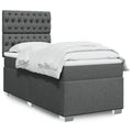 Boxspring met matras 90x200 cm donkergrijs