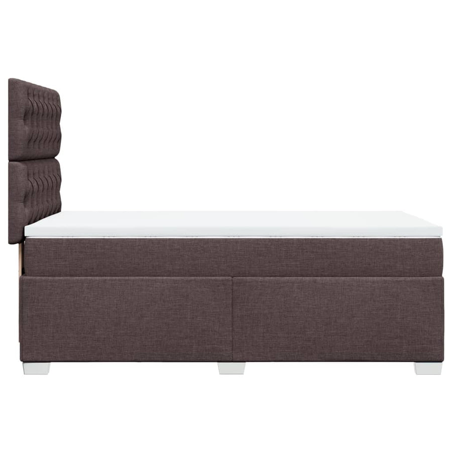 Boxspring met matras stof donkerbruin 90x200 cm