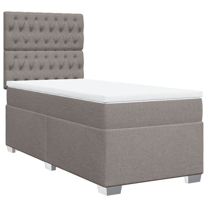 Boxspring met matras stof taupe 90x200 cm