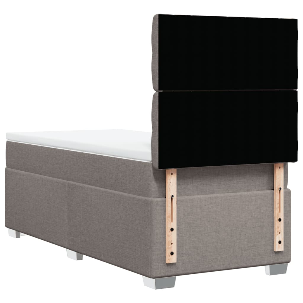Boxspring met matras stof taupe 90x200 cm