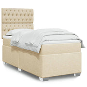 Boxspring 90x200 cm crèmekleurig stof