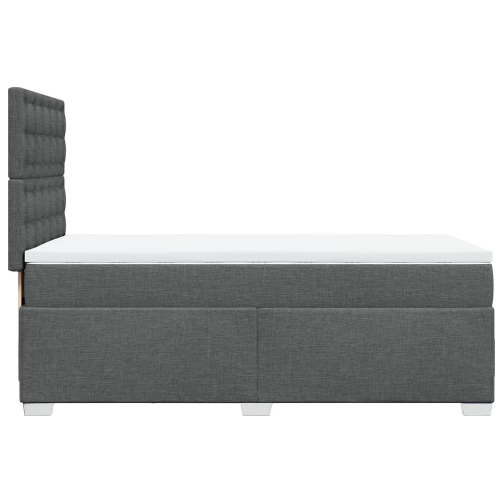 Boxspring met matras stof donkergrijs 90x200 cm