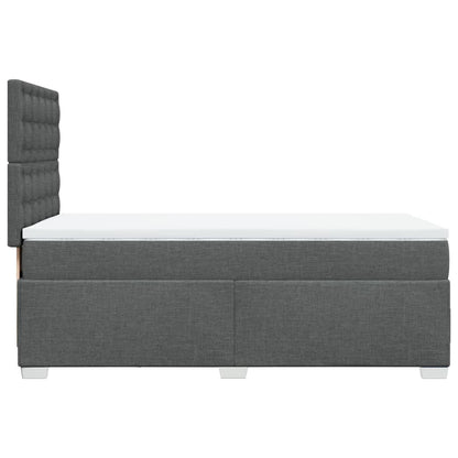 Boxspring met matras stof donkergrijs 90x200 cm