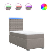 Boxspring met matras stof taupe 90x200 cm