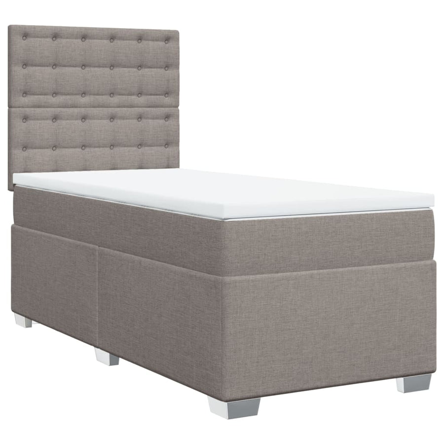 Boxspring met matras stof taupe 90x200 cm