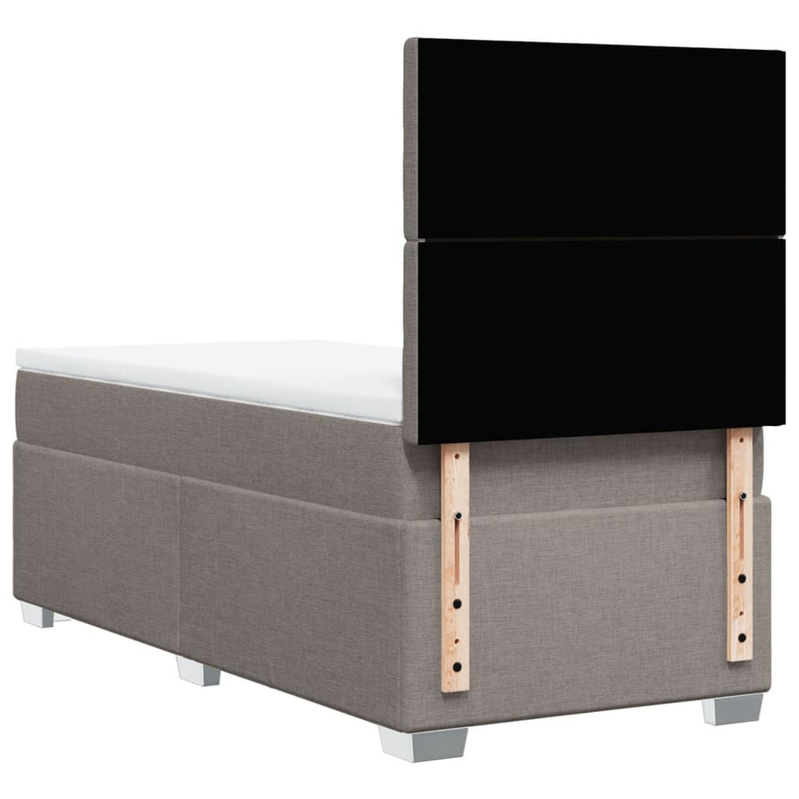Boxspring met matras stof taupe 90x200 cm