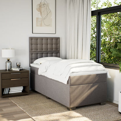 Boxspring met matras stof taupe 90x200 cm