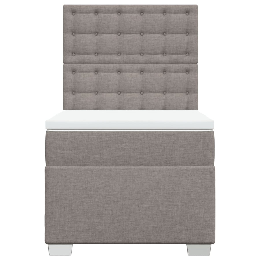 Boxspring met matras stof taupe 90x200 cm