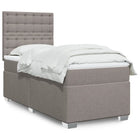 Box spring with mattress fabric taupe 90x200 cm