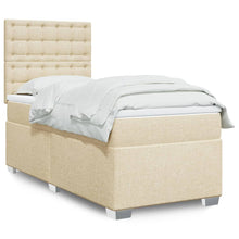 Boxspring met matras stof crèmekleurig 90x200 cm
