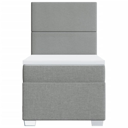 Boxspring met matras stof lichtgrijs 100x200 cm