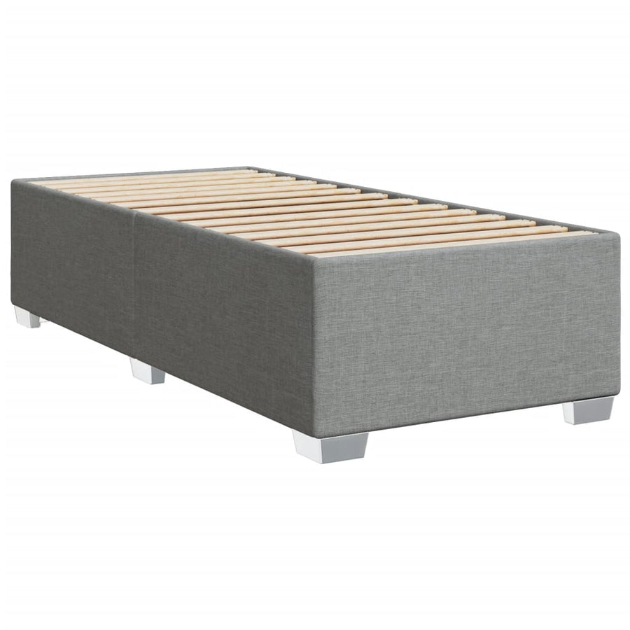 Boxspring met matras stof lichtgrijs 100x200 cm