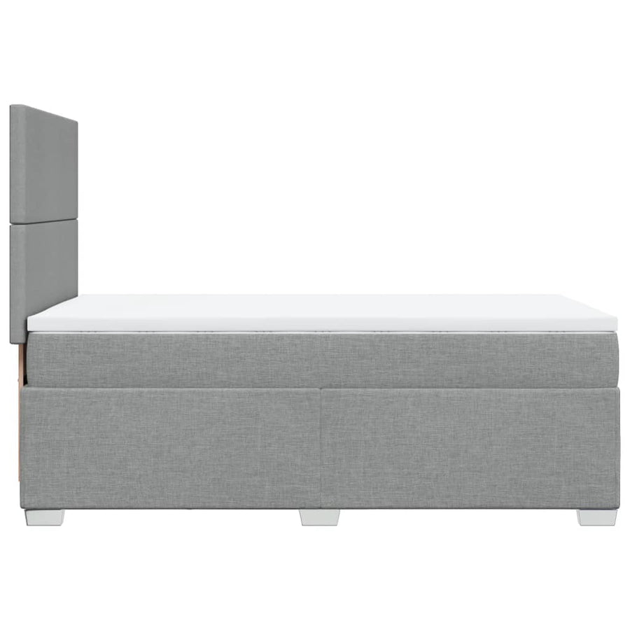 Boxspring met matras stof lichtgrijs 100x200 cm