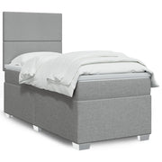 Boxspring met matras 100x200 cm lichtgrijs