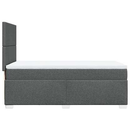 Boxspring met matras stof donkergrijs 100x200 cm