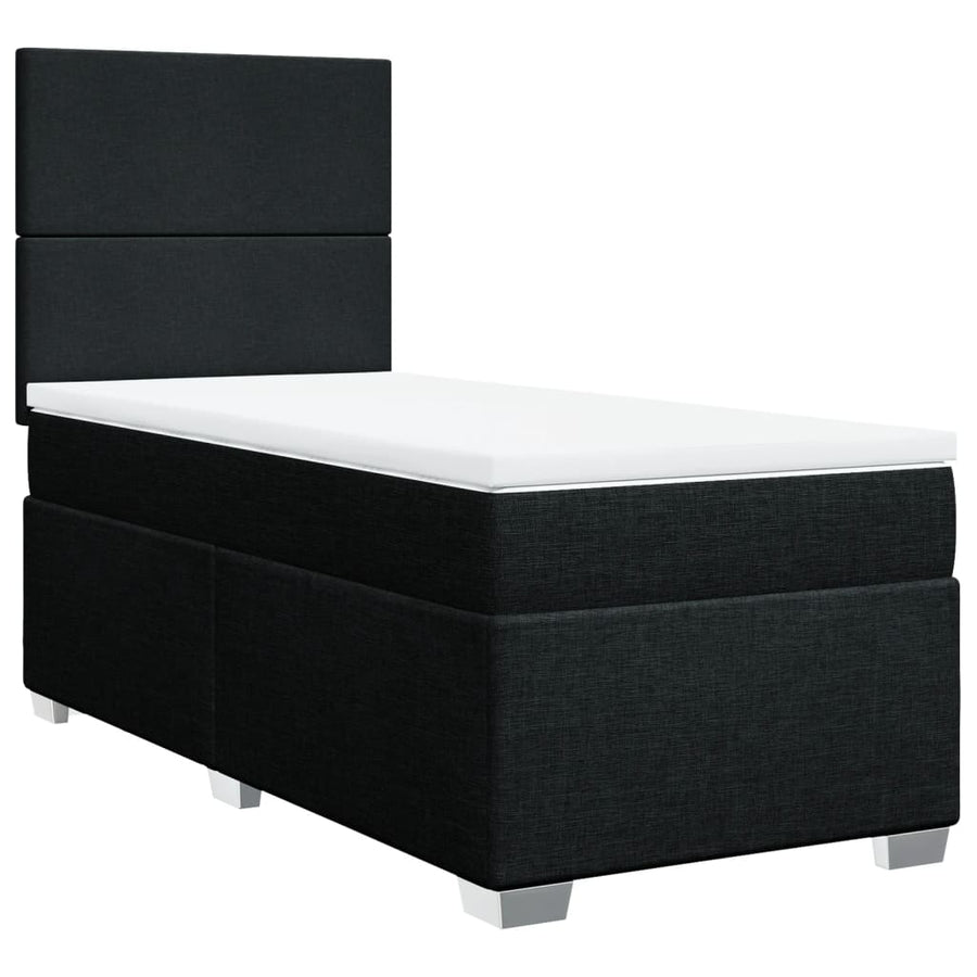 Boxspring met matras stof zwart 100x200 cm