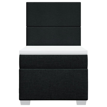 Boxspring met matras stof zwart 100x200 cm