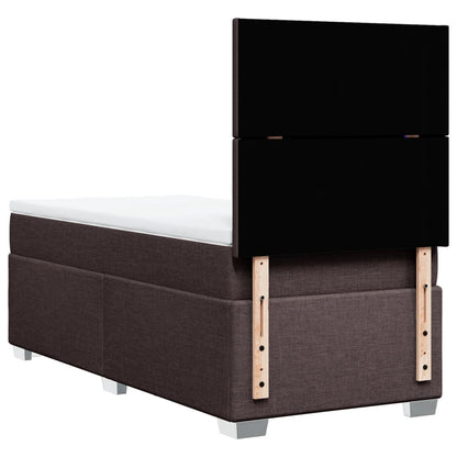 Boxspring met matras stof donkerbruin 100x200 cm