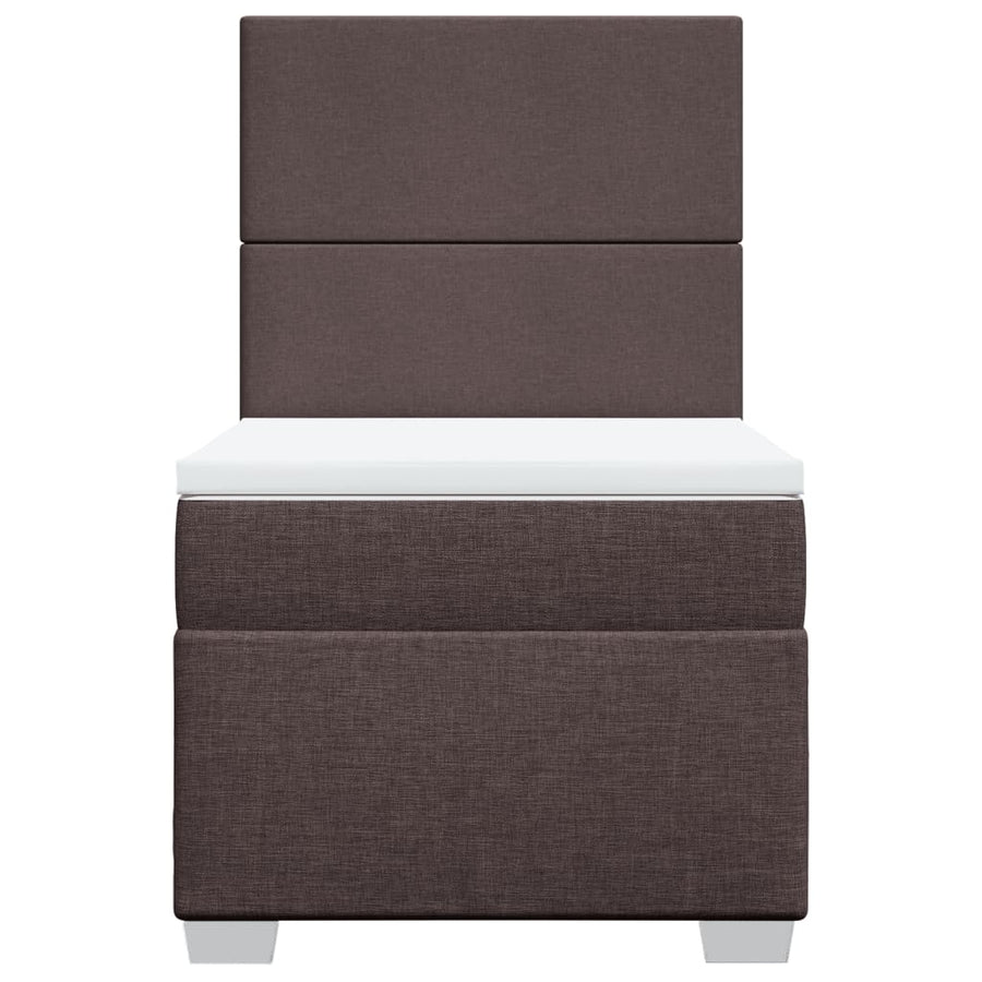 Boxspring met matras stof donkerbruin 100x200 cm